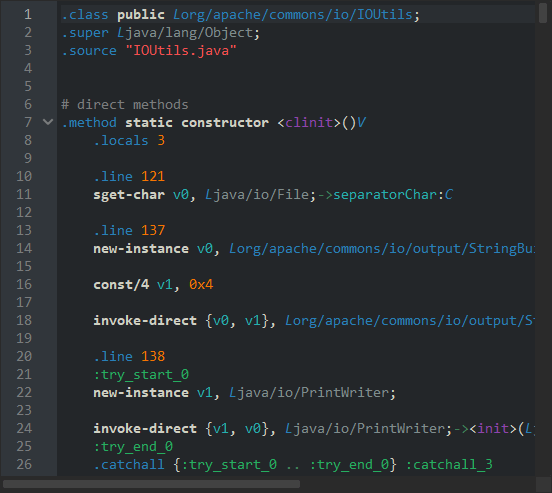 Smali Syntax Highlighting